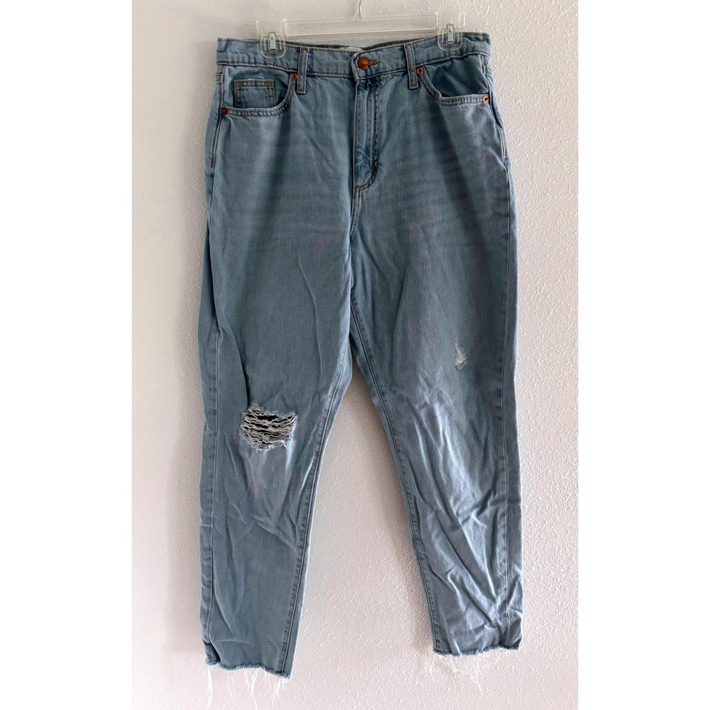 Universal Thread Jeans Womens 6R Blue Denim Boyfriend‎ Distressed Loose Baggy
